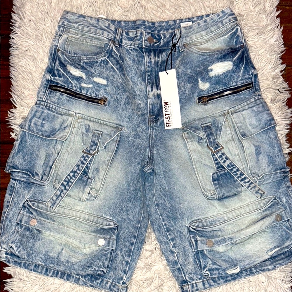 First Row Cargo Washed Shorts